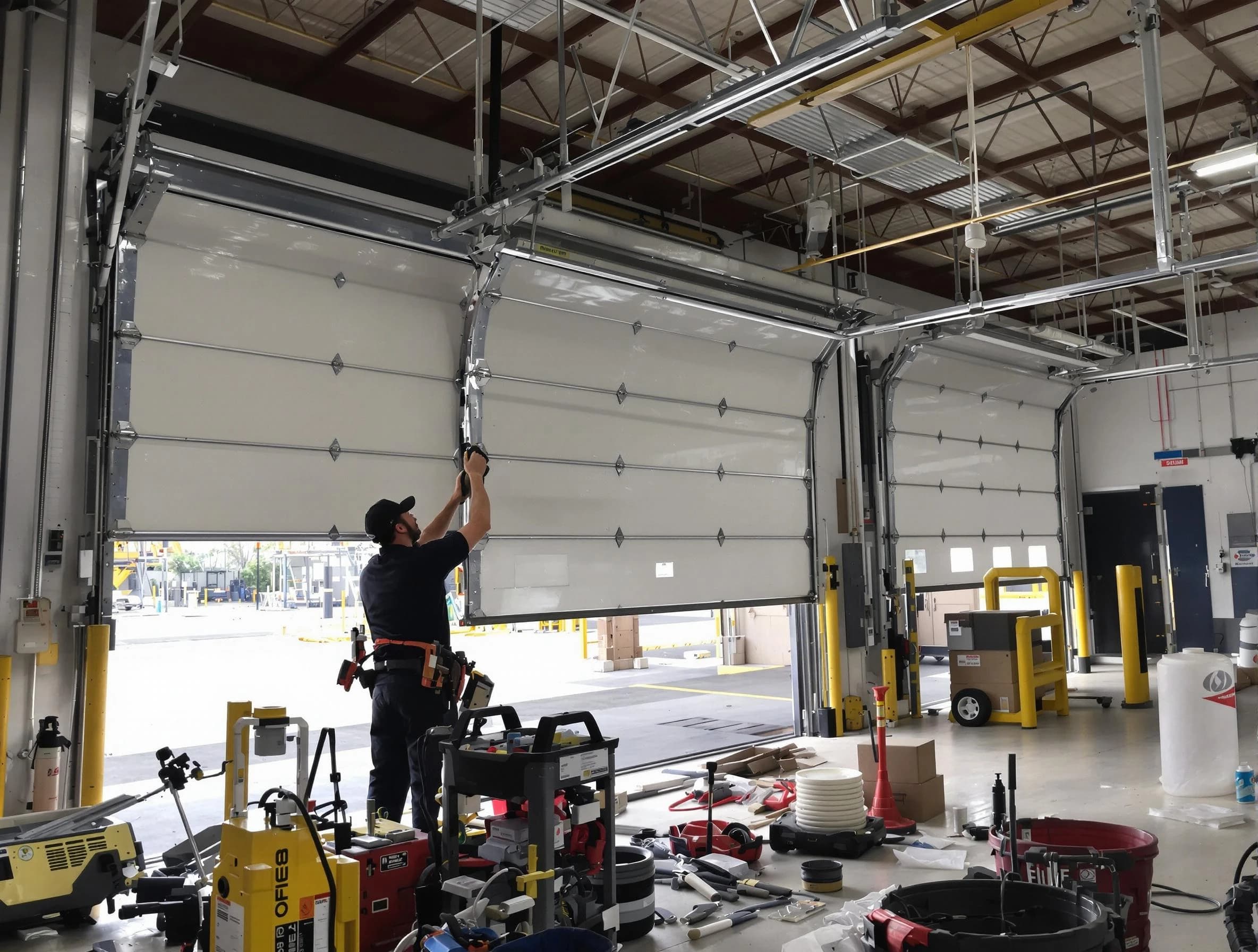 Apache Junction Garage Door Repair technician performing commercial garage door repair in Apache Junction