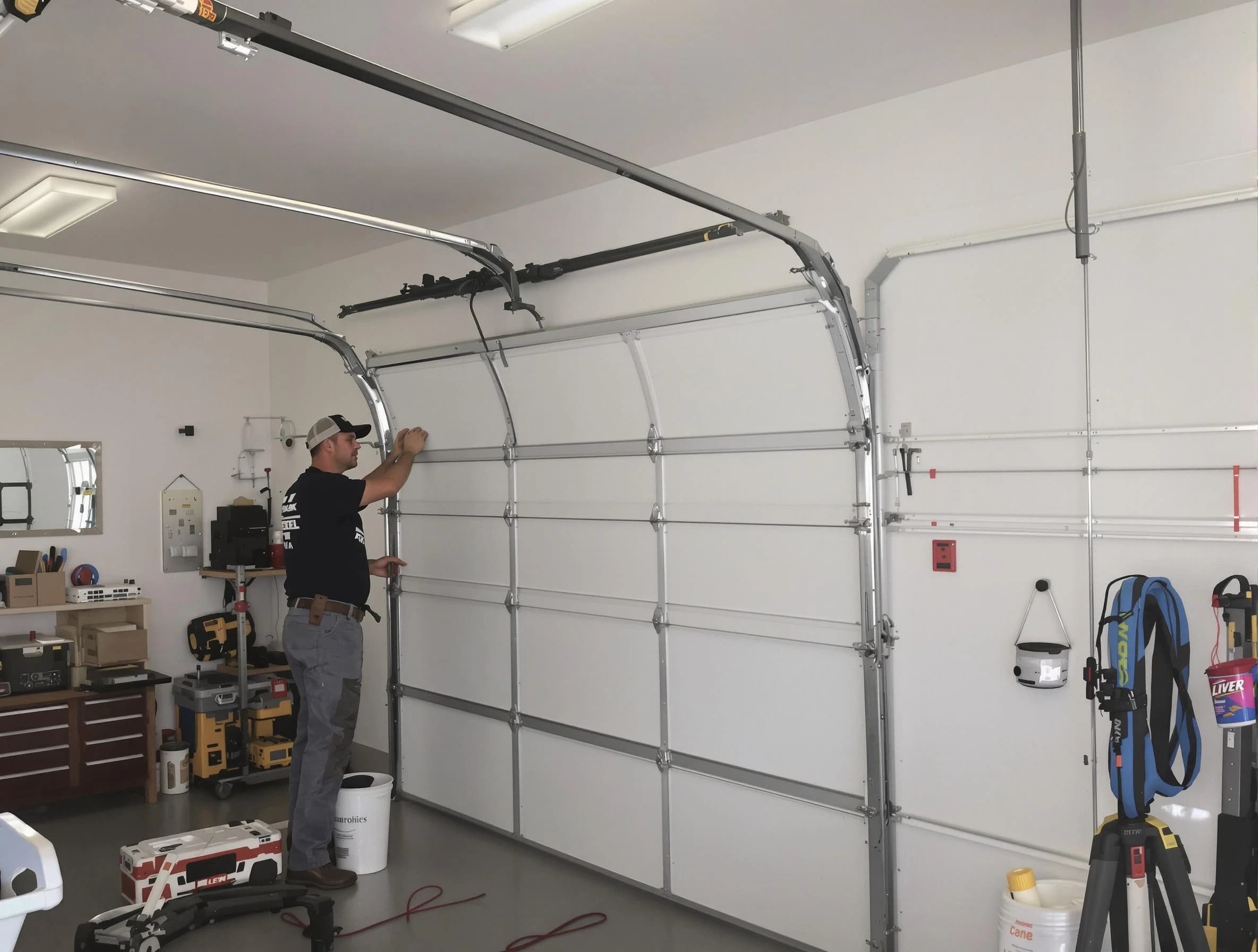 Apache Junction Garage Door Repair team installing new garage door in Apache Junction