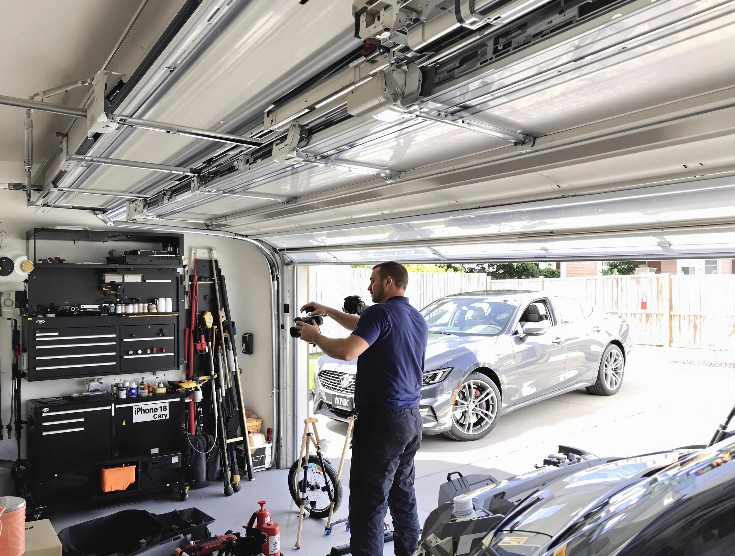 Apache Junction Garage Door Repair technician fixing noisy garage door in Apache Junction