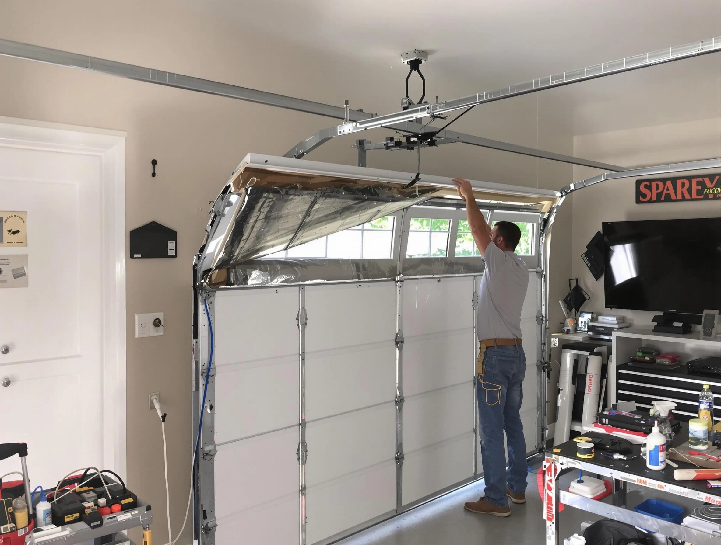 Garage door section replacement by Apache Junction Garage Door Repair in Apache Junction